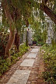 KOULOURA, CORFU, GREECE: DESIGNER PAUL BANGAY: PATH BESIDE VILLA