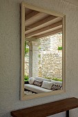 KOULOURA, CORFU, GREECE: DESIGNER PAUL BANGAY: SETTEE, MIRROR, TERRACE, PATIO