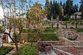 KOULOURA, CORFU, GREECE: DESIGNER PAUL BANGAY: COURTYARD, TERRACE, COURTYARD, WALLS, TERRACOTTA CONTAINERS, STAR JASMINE, TRACHELOSPERMUM JASMINOIDES