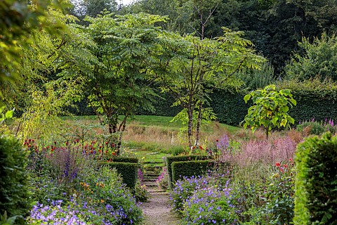 JUNE_BLAKES_GARDEN_IRELAND_JULY_BORDERS_MONARDA_JACOB_CLINE_GERANIUM_HAVANA_BLUES_ARALIA_ECHINOCAULI