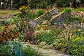 FRANT GARDEN, CHRIS BROWN: STEPS, VERBENA BONARIENSIS, RUDBECKIA TRILOBA PRAIRIE GLOW, FENNEL, STIPA LESSINGIANA, PATH, SLOPE, SLOPING