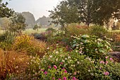 JOHN MASSEY GARDEN, ASHWOOD NURSERIES, WORCESTERSHIRE: SEPTEMBER, BORDERS, PATIO, TERRACE, MEDITERRANEAN GARDEN