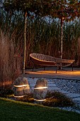 GARDEN, ITALY BY GPT STUDIO, FALL, AUTUMN, OCTOBER, GRAVEL, STEPPING STONES, PATHS, PAVING, LIGHTS BY 9010NOVANTADIECI, LIGHTING, NIGHT, EVENING, LOUNGER, DECKING