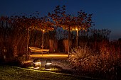 GARDEN, ITALY BY GPT STUDIO, FALL, AUTUMN, OCTOBER, DECKING, LOUNGER, ROCK LIGHTS BY 9010NOVANTADIECI, LIGHTING, NIGHT