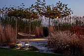 GARDEN, ITALY BY GPT STUDIO, FALL, AUTUMN, OCTOBER, DECKING, LOUNGER, ROCK LIGHTS BY 9010NOVANTADIECI, LIGHTING, NIGHT