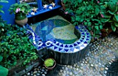 MOSAIC POND BY ANN FRITH/MIRROR BY SIMON ARNOLD WALLS PAINTED COBOLT BLUE