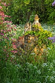 THE OLD RECTORY WRESTLINGWORTH, BEDFORDSHIRE: SPRING, MAY, FOLLY, COW PARSLEY AND HONEYSUCKLE, LONICERA