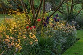 THE OLD VICARAGE, WORMLEIGHTON, WARWICKSHIRE: DESIGNER ANGEL COLLINS, BORDER, IRIS SABLE, PAPAVER BEAUTY OF LIVERMERE