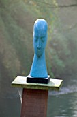 LIGHT BLUE HEAD - STONEWARE - BY PATRICIA VOLK HANNAH PESCHAR GALLERY AND SCULPTURE GARDEN  SURREY