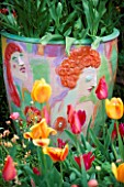 WOMEN OF PARADISE POT AND TULIPS. DESIGN BY KEEYLA MEADOWS SAN FRANCISCO