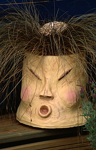 FACE_POT_WITH_BROWN_CAREX_IN_ROSEMARY_PEARSONS_GARDEN__READING
