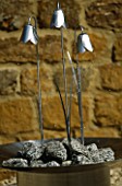 PRIVETT GARDEN PRODUCTS: STAINLESS STEEL WATER FEATURE CONTAINER AND FRITILLARIA