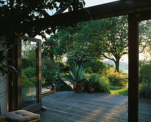 VIEW_OF_THE_DECK_FROM_INSIDE_THE_GARDEN_ROOM_AGAVE_AMERICANA_IN_CONTAINER_AND_AN_ASH_TREE_THE_FOVANT