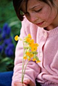 DESIGNER: CLARE MATTHEWS: FLOWERS FOR EATING - GIRLS WITH COWSLIPS (PRIMULA VERIS)