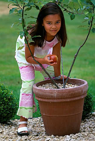 DESIGNER_CLARE_MATTHEWS_TREE_HEART_PROJECT_GIRL_WITH_APPLE_AND_TERRACOTTA_CONTAINER_AND_TWO_M26_UNST