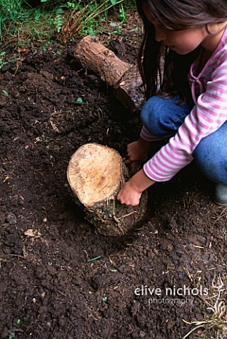 DESIGNER_CLARE_MATTHEWS_STUMPERY_PROJECT__GIRL_PLACING_A_LOG_IN_THE_GROUND