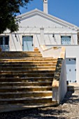 CORFU  GREECE: VILLA KALOKAIRI NEAR KALAMAKI. VIEW OF VILLA FROM THE STEPS