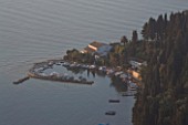 CORFU  GREECE: VIEW OF THE SHELTERED BAY OF KOULOURA IN THE EARLY MORNING