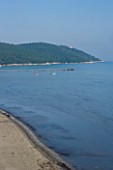 CORFU  GREECE: VIEW OF KALAMAKI SANDY BEACH