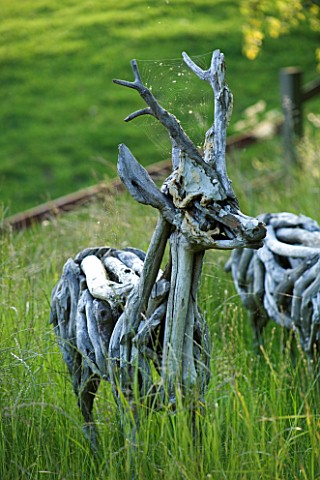 THE_OLD_RECTORY__HASELBECH__NORTHAMPTONSHIRE__TWO_ROE_DEER_MADE_OUT_OF_DRIFT_WOOD_BY_HEATHER_JANSCH