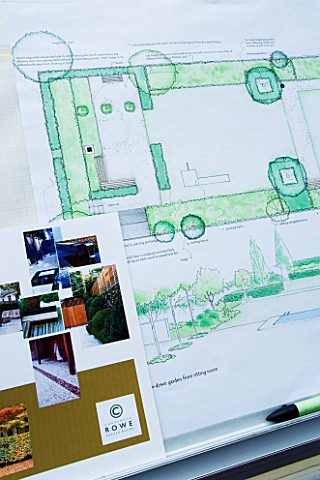 CHARLOTTE_ROWES_HOUSE__GARDEN_DESIGN_DRAWING_IN_CHARLOTTE_ROWES_OFFICE