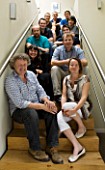 DAVID HARBER SUNDIALS: THE TEAM PHOTOGRAPHED ON THE STAIRS