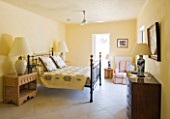 DESIGNER GINA PRICE - CORFU - VILLA ONEIRO - DOUBLE BEDROOM IN PALE YELLOW - DOUBLE BED