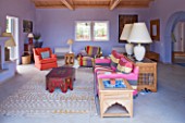 DESIGNER GINA PRICE - CORFU - VILLA ONEIRO - THE LARGE LIVING ROOM WITH SOFAS AND CHAIRS