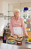 ROSE GRAY  CO- OWNER OF THE RIVER CAFE RESTAURANT  LONDON  COOKING IN HER OWN KITCHEN