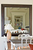 THE ROU ESTATE  CORFU: HUGE MIRROR IN DINING AREA WITH TABLE AND CHAIRS