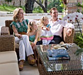 THE KAPARELLI ESTATE  CORFU - CLARE AND DOMINIC SKINNER RELAX WITH THEIR DAUGHTERS