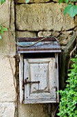 LA CARMEJANE, FRANCE: LUBERON, PROVENCE, LETTER BOX, LETTERBOX, WOODEN, FRENCH, COUNTRY, GARDEN