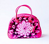 GIFTED PRODUCT - CERISE PINK HANDBAG WITH CLIVE NICHOLS FLORAL IMAGE OF DAHLIA