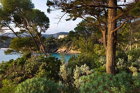 DOMAINE_DU_RAYOL__FRANCE_VIEW_ACROSS_THE_MEDITERRANEAN_GARDEN_TO_THE_HOTEL_DELA_MER_FROM_THE_POINTE_