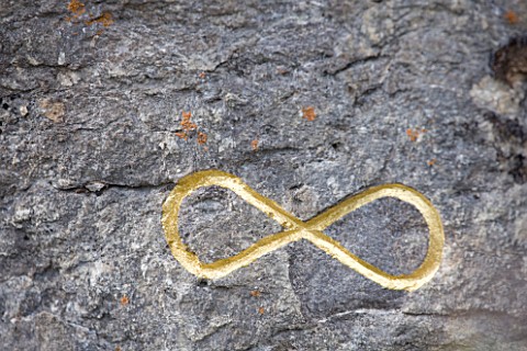 DIGNELESBAINS__FRANCE_GOLD_INFINITY_SIGN_IN_ROCK_BY_HERMAN_DE_VRIES