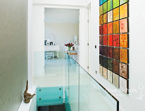 CAKE_BOY_HOUSE__LONDON_HALLWAY_WITH_ISABELLA_KAY_PAINTING__COMPRISING_50_MINICANVASES__WITH_LIVING_R