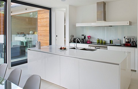 CAKE_BOY_HOUSE__LONDON_ALL_WHITE_STREAMLINED_KITCHEN_WITH_ACCESS_VIA_SLIDING_DOOR_TO_GARDEN