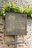 PRIEURE NOTRE-DAME DORSAN  FRANCE: SIGN ON THE FRONT OF THE HOUSE