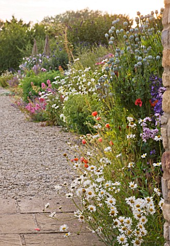 WHATLEY_MANOR__WILTSHIRE_HERBACEOUS_BORDER_SEEN_THROUGH_ARCHWAY_FROM_THE_KITCHEN_GARDEN