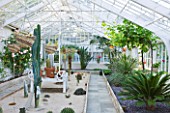 GRANGE COURT  GUERNSEY: RESTORED GLASSHOUSE WITH CACTUS COLLECTION