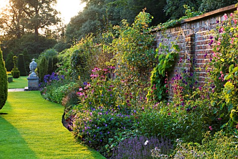 THE_NATIONAL_TRUST_CLIVEDEN__BUCKINGHAMSHIRE_BORDER_WITH_ECHINACEAS__IN_THE_LONG_GARDEN__EVENING_LIG