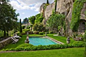 LA CARMEJANE, FRANCE: LUBERON, PROVENCE, FRENCH, COUNTRY, GARDEN, TERRACE, PATIO, GRASS, LAWN, SWIMMING, POOL, SUMMER