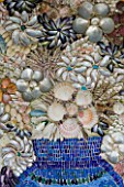 TRESCO ABBEY GARDEN  TRESCO   ISLES OF SCILLY: SHELL MOSAIC IN THE SHELL HOUSE BY LUCY DORRIEN-SMITH