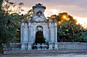 SICILY  ITALY: SAN GIULIANO ESTATE: BARQUE FOUNTAIN BY GIOVANNI BATTISTA VACCARINI (1735-1737). MOVED FROM NEARBY VILLASMUNDO TO THE PROTECTIVE ENCLAVES OF THE GARDEN