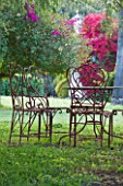 SICILY  ITALY: SAN GIULIANO ESTATE: SEATING ON THE UPPER LAWN