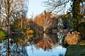 CHIPPENHAM PARK, CAMBRIDGESHIRE: THE LAKE WITH RELECTIONS, IN WINTER
