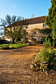 EAST LAMBROOK MANOR, SOMERSET: WINTER - THE FRONT OF THE MALT HOUSE