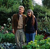NORI AND SANDRA POPE IN THE POTAGER HADSPEN HOUSE GARDEN  SOMERSET
