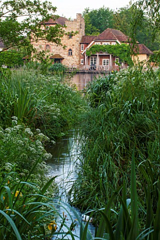 OLD_NETLEY_MILL_SHERE_SURREY_THE_MILL_SEEN_FROM_ACROSS_THE_LAKE_GARDEN_WATER_JUNE