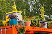 CHELSEA FLOWER SHOW 2016: RHS GARDENING GREY BRITAIN FOR HEALTH, HAPPINESS AND HORTICULTURE GARDEN DESIGNED BY ANNE-MARIEPOWELL. ROOF GARDEN, CONTAINERS, EDIBLE, VEGETABLES